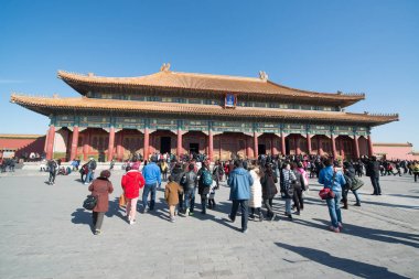 Pekin, Çin - Circa Şubat 2016: Pekin'de Yasak Şehir. Yasak Şehir Çin'de kraliyet sarayı, Bu dünyanın kültürel mirasıdır. 