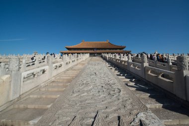 Pekin, Çin - Circa Şubat 2016: Pekin'de Yasak Şehir. Yasak Şehir Çin'de kraliyet sarayı, Bu dünyanın kültürel mirasıdır. 