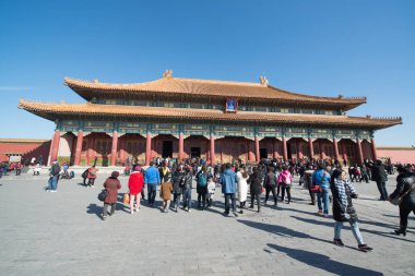 Pekin, Çin - Circa Şubat 2016: Pekin'de Yasak Şehir. Yasak Şehir Çin'de kraliyet sarayı, Bu dünyanın kültürel mirasıdır. 