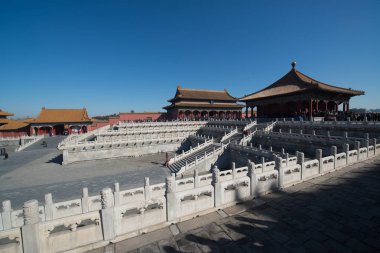 Pekin, Çin - Circa Şubat 2016: Pekin'de Yasak Şehir. Yasak Şehir Çin'de kraliyet sarayı, Bu dünyanın kültürel mirasıdır. 