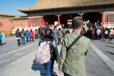 Pekin, Çin - Circa Şubat 2016: Pekin'de Yasak Şehir. Yasak Şehir Çin'de kraliyet sarayı, Bu dünyanın kültürel mirasıdır. 