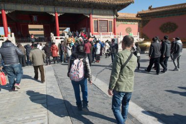 Pekin, Çin - Circa Şubat 2016: Pekin'de Yasak Şehir. Yasak Şehir Çin'de kraliyet sarayı, Bu dünyanın kültürel mirasıdır. 