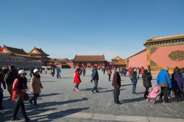 Pekin, Çin - Circa Şubat 2016: Pekin'de Yasak Şehir. Yasak Şehir Çin'de kraliyet sarayı, Bu dünyanın kültürel mirasıdır. 