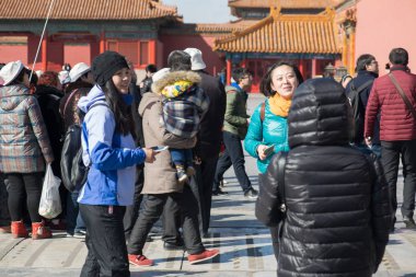 Pekin, Çin - Circa Şubat 2016: Pekin'de Yasak Şehir. Yasak Şehir Çin'de kraliyet sarayı, Bu dünyanın kültürel mirasıdır. 