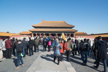 Pekin, Çin - Circa Şubat 2016: Pekin'de Yasak Şehir. Yasak Şehir Çin'de kraliyet sarayı, Bu dünyanın kültürel mirasıdır. 