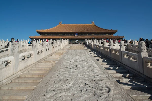 Pekin, Çin - Circa Şubat 2016: Pekin'de Yasak Şehir. Yasak Şehir Çin'de kraliyet sarayı, Bu dünyanın kültürel mirasıdır. 