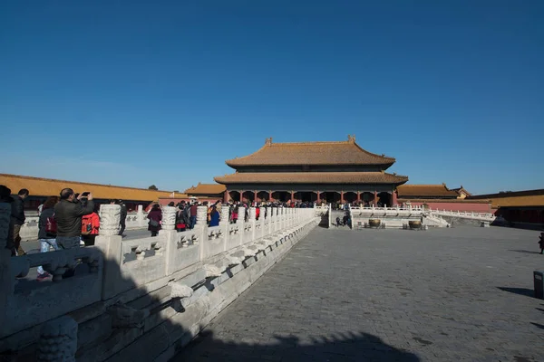 Pekin, Çin - Circa Şubat 2016: Pekin'de Yasak Şehir. Yasak Şehir Çin'de kraliyet sarayı, Bu dünyanın kültürel mirasıdır. 