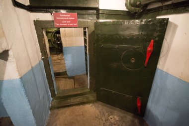 Loshany, Belarus, yaklaşık Mart 2019: Minsk, Belarus yakınlarındaki loshany tarihi ve kültürel kompleksi Stalin hattı Bunker