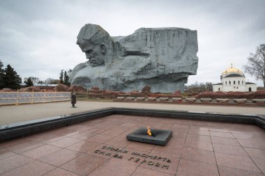 Brest, Belarus, circa february 2019: Monument Courage in Brest fortress formerly known as Brest-Litovsk Fortress, is a 19th-century Russian fortress in Brestin Brest, Belarus clipart