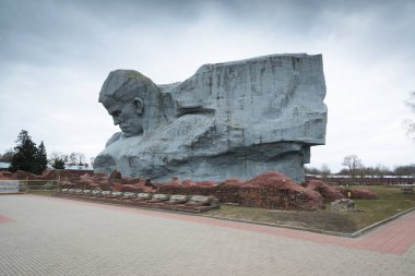 Brest, Belarus, Şubat 2019: Brest kalesinde Monument cesaret eski Brest-Litovsk Kalesi olarak bilinen, Brestin Brest bir 19 yüzyıl Rus kale, Belarus