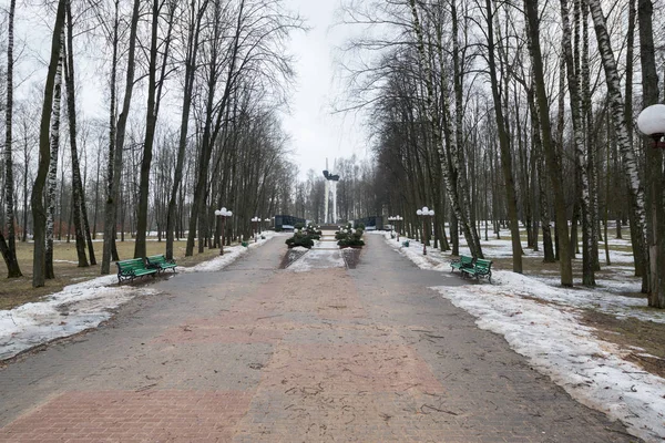 Molodechno Bělorusko Cca Únor 2019 Sovětský Památník Parku Victory Park — Stock fotografie