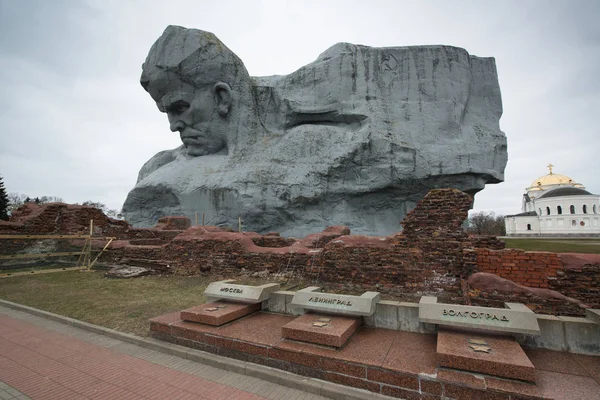 Brest Bielorussia Circa Febbraio 2019 Coraggio Monumentale Nella Fortezza Brest — Foto Stock