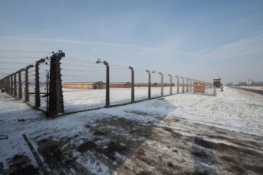 Auschwitz Birkenau eski bir Nazi imha kampı Brzezinka, Polonya Oswiecim yakınında