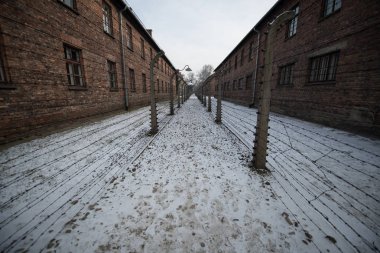 Oswiecim, Polonya-27 Ocak 2014-eski bir Nazi imha toplama kampı Auschwitz II, Avrupa 'nın en büyük 27 Ocak 2014 Oswiecim içinde