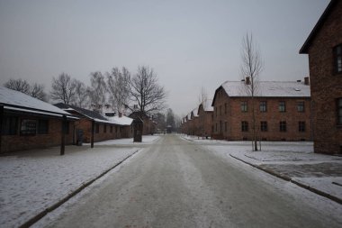 Oswiecim, Polonya-27 Ocak 2014-eski bir Nazi imha toplama kampı Auschwitz II, Avrupa 'nın en büyük 27 Ocak 2014 Oswiecim içinde