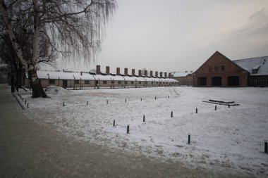 Oswiecim, Polonya-27 Ocak 2014-eski bir Nazi imha toplama kampı Auschwitz II, Avrupa 'nın en büyük 27 Ocak 2014 Oswiecim içinde
