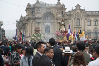 Lima, Peru, 30 Ağustos 2017: Santa Rose Lima, Peru 400 yıldönümü tatili Ağustos 'ta 30, 2017. Rose of Lima, Peru 'nun koruyucu azizi ve Latin Amerika 'nın yerli yerlileri..