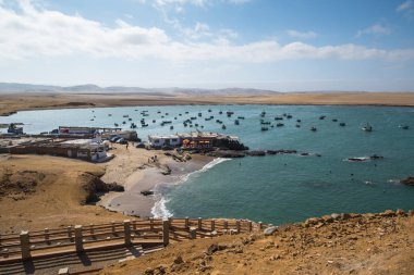 Paracas Ulusal Koruma Alanı, Peru. Rezerv'in temel amacı deniz ekosistemini ve tarihi kültürel mirası korumaktır.  