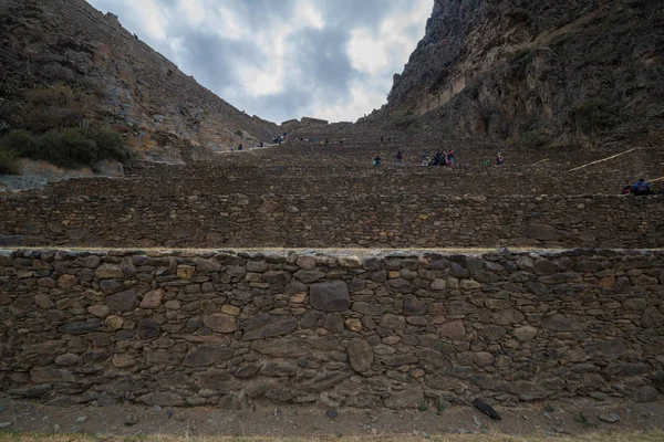 Ollantaytambo Circa Wrzesień 2017 Widok Stanowisko Archeologiczne Inca Sun Temple — Zdjęcie stockowe