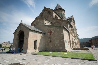 Mtskheta, Georgia, yaklaşık Eylül 2018: Mtskheta, Gürcistan'daki Svetitskhovel katedrali