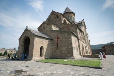 Mtskheta, Georgia, yaklaşık Eylül 2018: Mtskheta, Gürcistan'daki Svetitskhovel katedrali