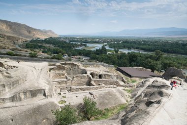Uplistsikhe, Georgia, yaklaşık Eylül 2018: Uplistsikhe antik mağara kenti insanlar, Gürcistan 