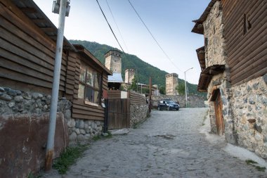 Samegrelo-Zemo Svaneti, Georgia 'da murkmeli köyü. UNESCO Dünya Mirası