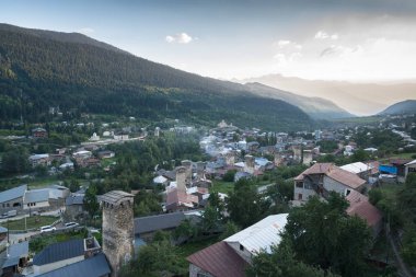 Samegrelo-Zemo Svaneti, Georgia 'da murkmeli köyü. UNESCO Dünya Mirası
