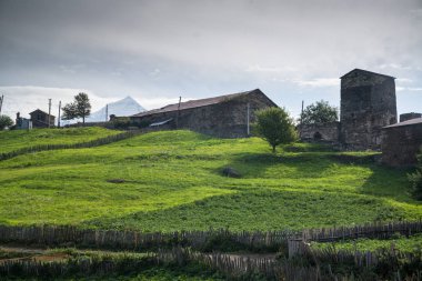 Samegrelo-Zemo Svaneti, Georgia 'da murkmeli köyü. UNESCO Dünya Mirası