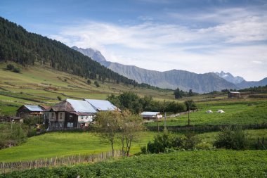 Samegrelo-Zemo Svaneti, Georgia 'da murkmeli köyü. UNESCO Dünya Mirası