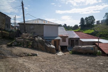 Samegrelo-Zemo Svaneti, Georgia 'da murkmeli köyü. UNESCO Dünya Mirası
