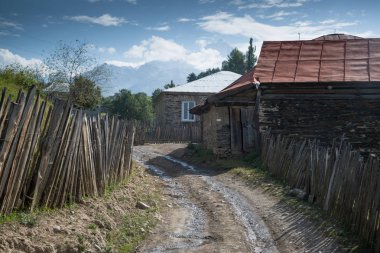 Samegrelo-Zemo Svaneti, Georgia 'da murkmeli köyü. UNESCO Dünya Mirası