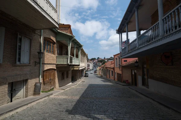 Sighnaghi Kakheti Geórgia Por Volta Agosto 2018 Rua Cidade Medieval — Fotografia de Stock