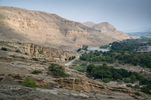 Pohled Jeskynního Města Starověkých Lidí Uplistsiki Gruzie — Stock fotografie