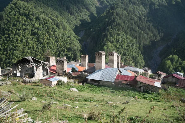 Murkmeli Aldeia Samegrelo Zemo Svaneti Geórgia Património Mundial Unesco — Fotografia de Stock