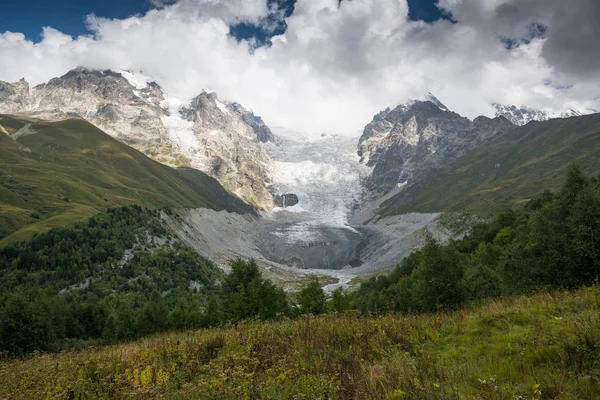 Vista Del Glaciar Adishi Svaneti Georgia —  Fotos de Stock