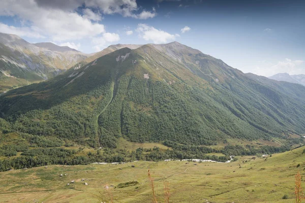 Vista Sobre Río Adishchala Cerca Aldea Adishi Svaneti Georgia —  Fotos de Stock