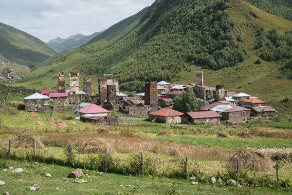 Villaggio Murkmeli Samegrelo Zemo Svaneti Georgia Patrimonio Mondiale Unesco — Foto Stock