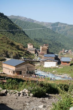 Samegrelo-Zemo Svaneti, Georgia 'da murkmeli köyü. UNESCO Dünya Mirası