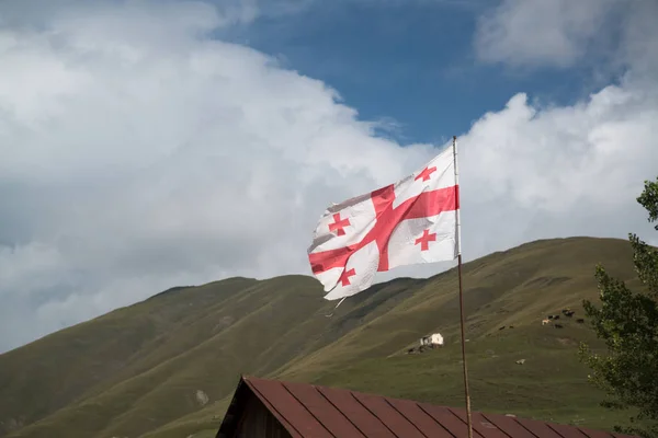 Georgian flag in Truso Valley, Georgia