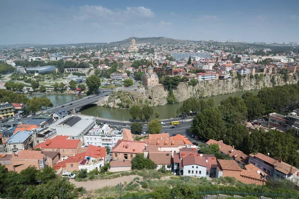 Tbilisi Geórgia Por Volta Setembro 2018 Vista Sobre Capital Geórgia — Fotografia de Stock