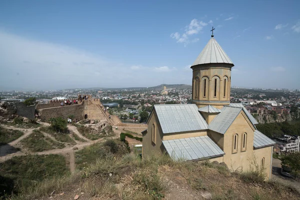 Tbilisi Georgia Circa Septiembre 2018 Iglesia San Nicolás Narikala Fortes — Foto de Stock