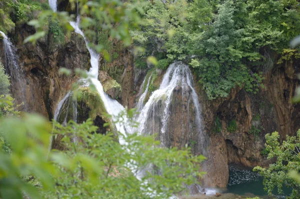 Plitvicei Tavak Vízesések Nemzeti Park Horvátország — Stock Fotó