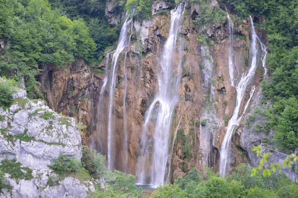 Lagos Cachoeiras Plitvice Parque Nacional Croácia — Fotografia de Stock