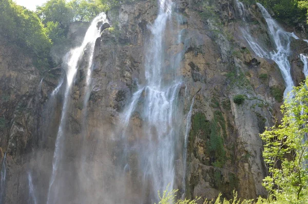 Lagos Cachoeiras Plitvice Parque Nacional Croácia — Fotografia de Stock