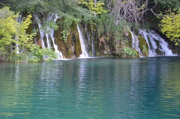 Plitvicei Tavak Vízesések Nemzeti Park Horvátország — Stock Fotó