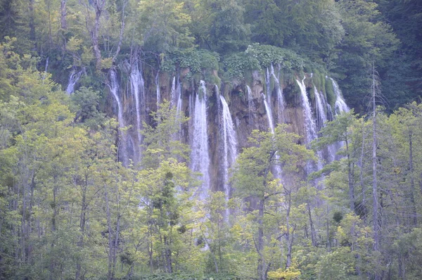 Plitvicei Tavak Vízesések Nemzeti Park Horvátország — Stock Fotó