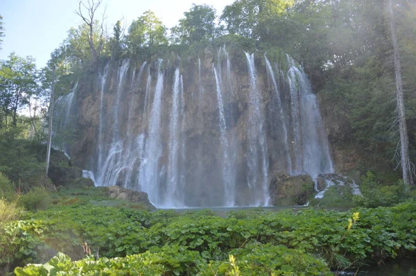 Plitvicei Tavak Vízesések Nemzeti Park Horvátország — Stock Fotó