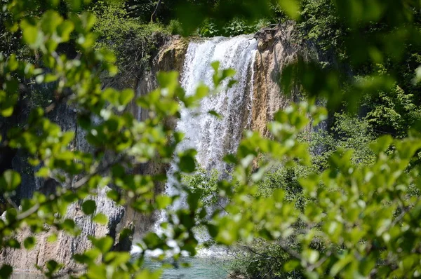 Plitvicei Tavak Vízesések Nemzeti Park Horvátország — Stock Fotó