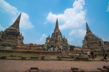 Wat Phrasisanpetch (Phra Si Sanphet) Antik Pagoda. Ayutthaya tarihi şehir, Tayland